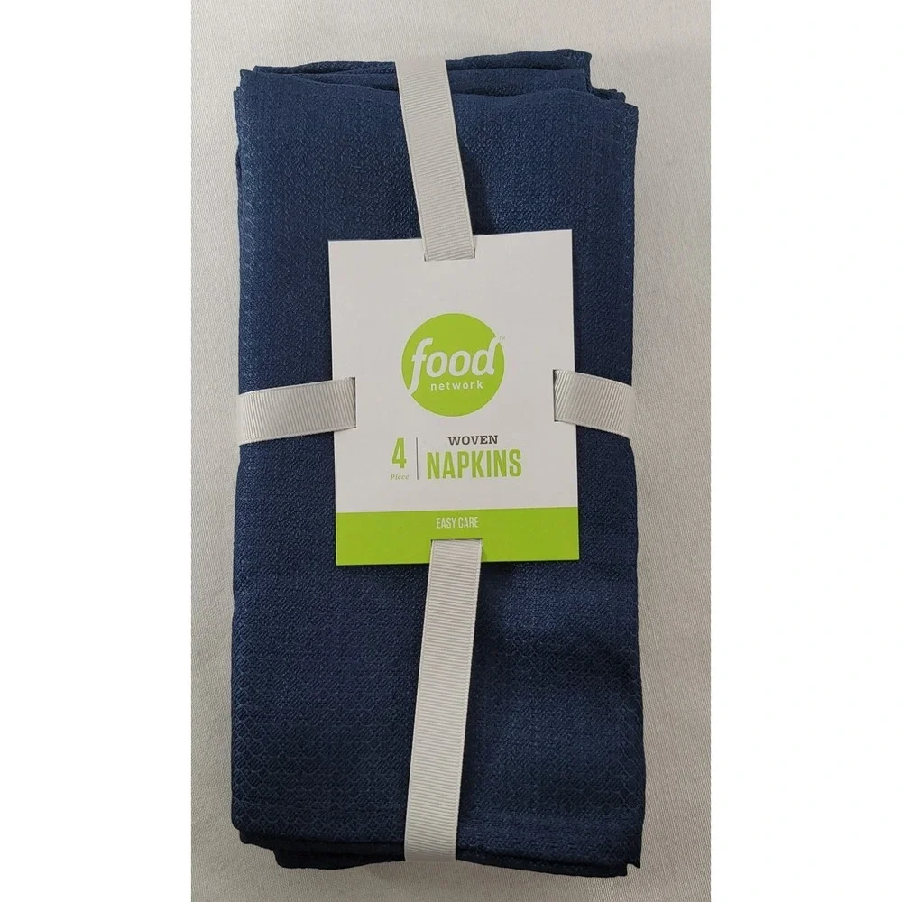 Brand New Set Of 4 Blue Food Network Woven Napkins